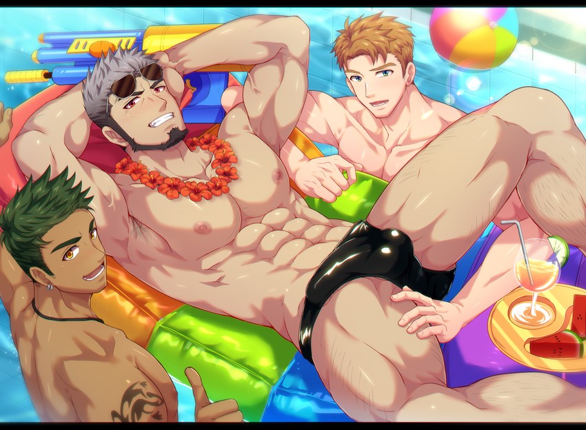 nagira yoshinori, goro nomoru, and aiden flynn (camp buddy) drawn by mikkoukun