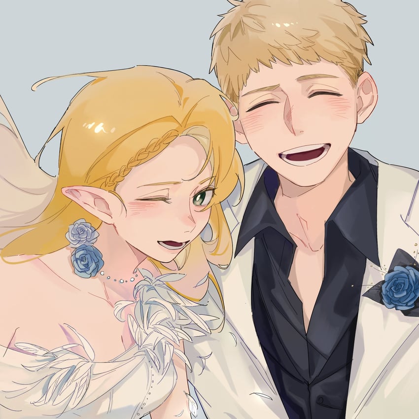 marcille donato and laios touden (dungeon meshi) drawn by loading99oio