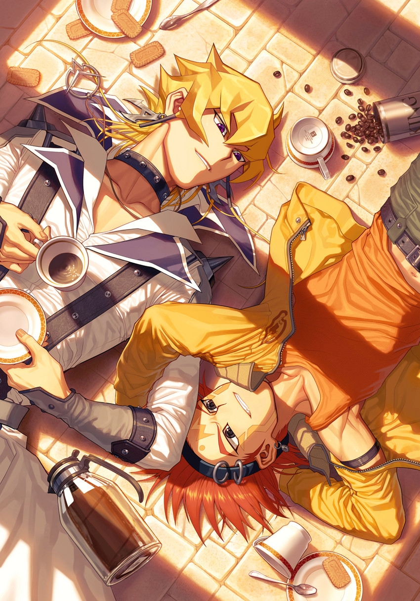 jack atlas and crow hogan (yu-gi-oh! and 1 more) drawn by yna