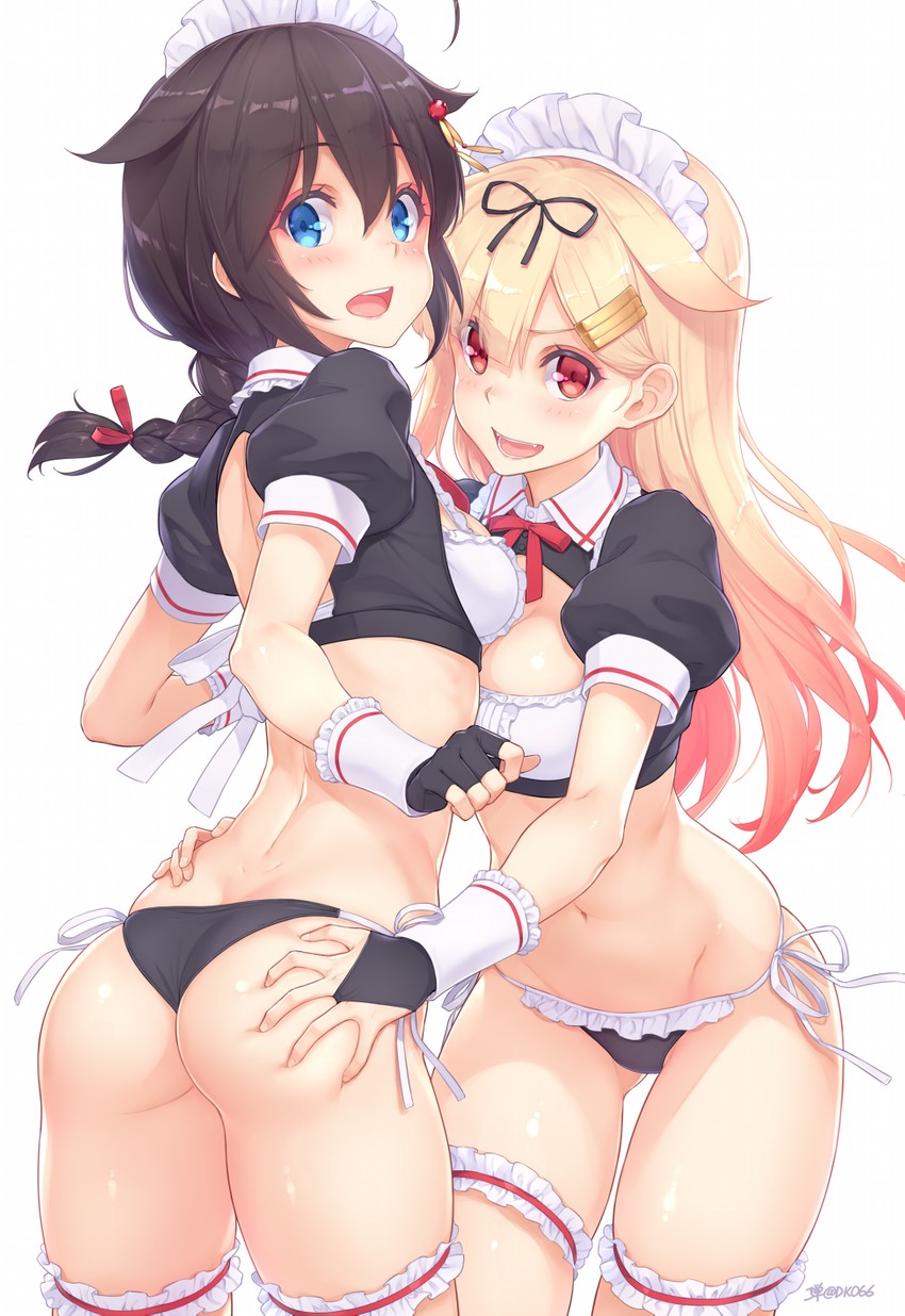 shigure, yuudachi, shigure kai ni, and yuudachi kai ni (kantai collection) drawn by dan_(kumadan)