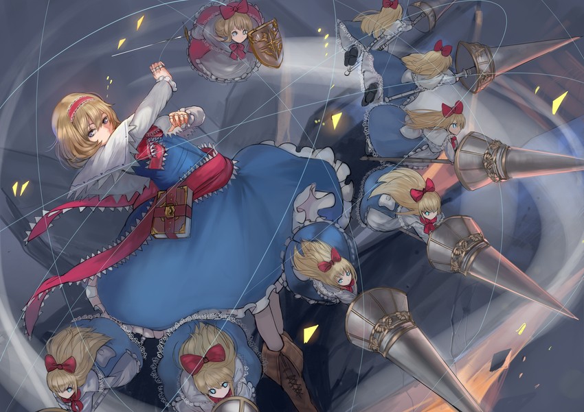 alice margatroid, shanghai doll, and hourai doll (touhou) drawn by ran_(bukeranwu)