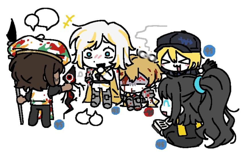 don quixote, faust, sinclair, hong lu, outis, and 1 more (project moon and 1 more) drawn by ohzv