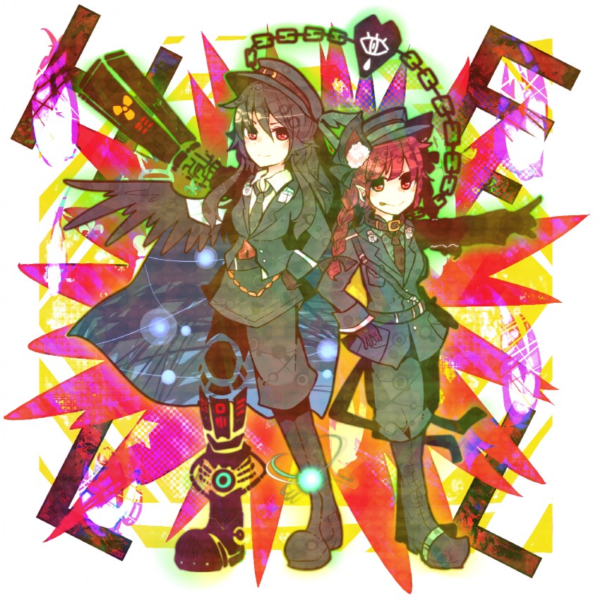 kaenbyou rin and reiuji utsuho (touhou) drawn by itomugi-kun