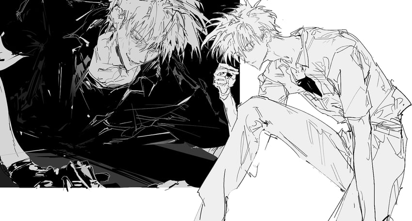akagi shigeru (fukumoto mahjong and 1 more) drawn by gek3y