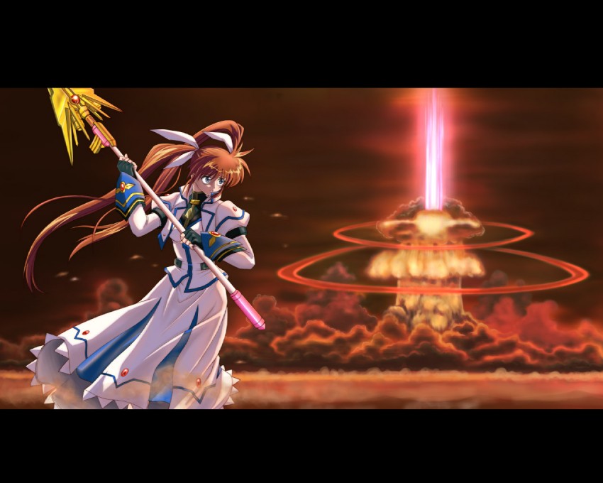 takamachi nanoha and raising heart (lyrical nanoha and 1 more) drawn by cyclone_(reizei)
