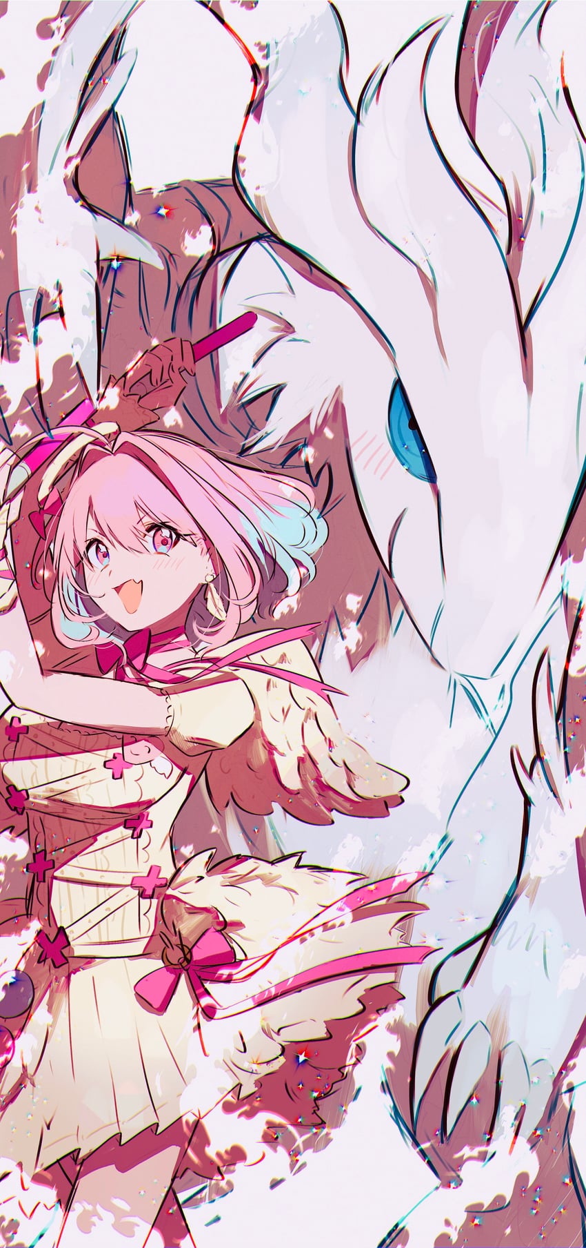 yumemi riamu and reshiram (pokemon and 3 more) drawn by hamachamu