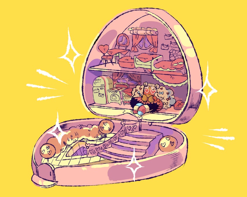 cotton candy cookie (cookie run and 2 more) drawn by kingpear