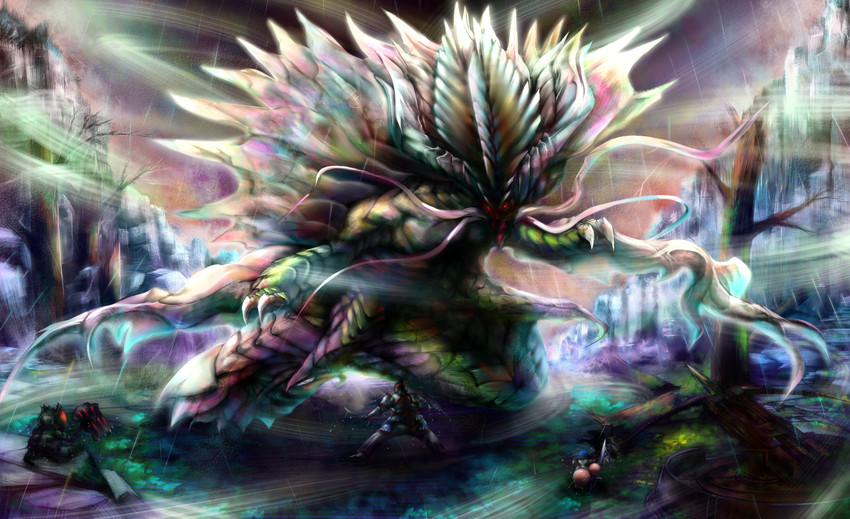 monster hunter and amatsumagatsuchi (monster hunter and 1 more) drawn by masayoshi