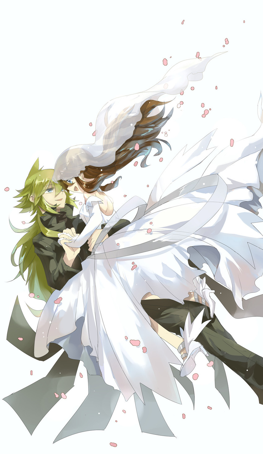 hilda, n, reshiram, and zekrom (pokemon and 1 more) drawn by luzi_(asobi0604)