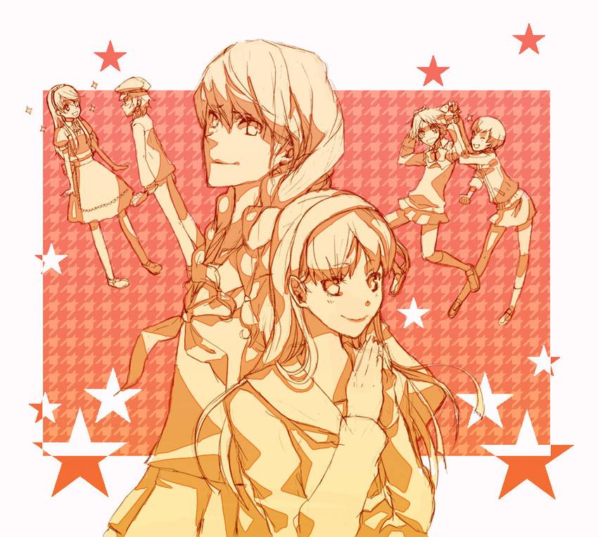 narukami yu, shirogane naoto, satonaka chie, amagi yukiko, hanamura yousuke, and 1 more (persona and 1 more) drawn by houhou_(black_lack)