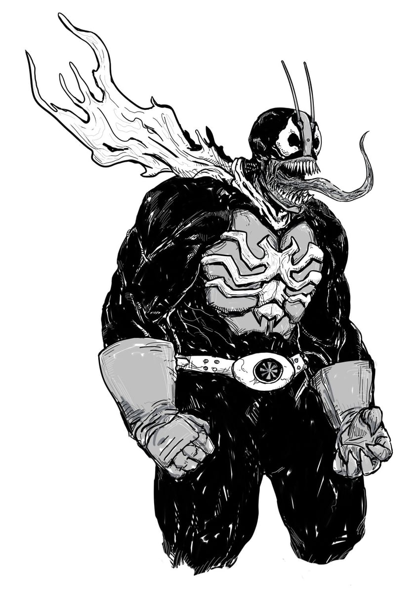 venom (marvel and 2 more) drawn by adi_(adivider)