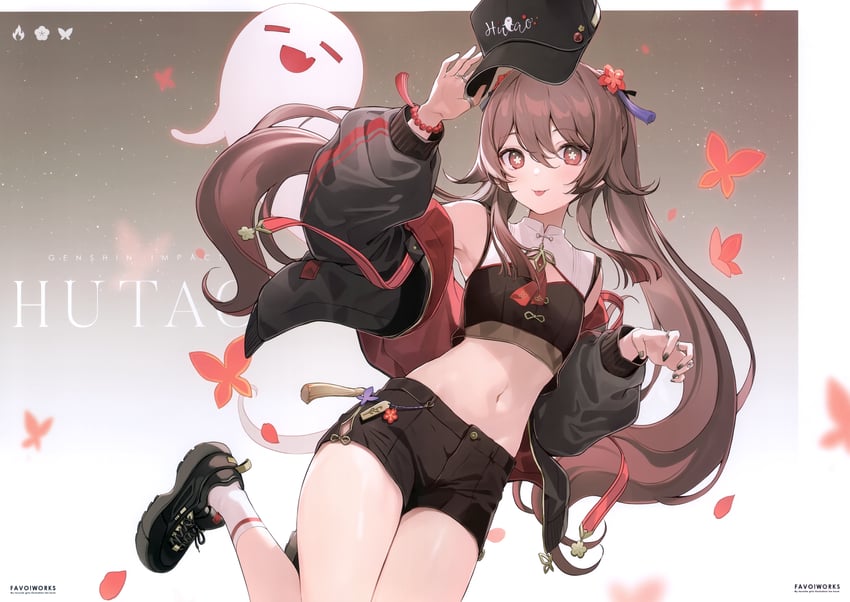 hu tao and boo tao (genshin impact) drawn by 6u_(eternal_land)