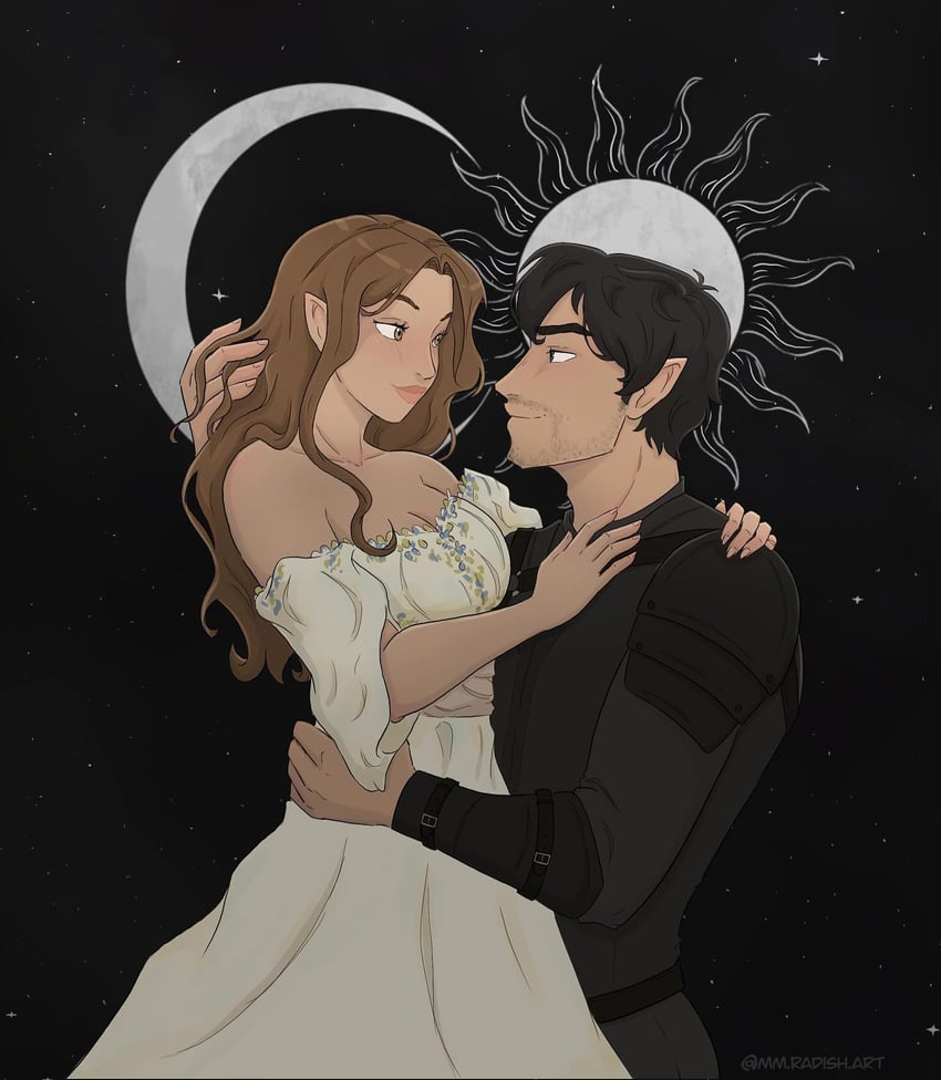 evelina and daimon (unraveled fate) drawn by mickala_(mm.radish.art)