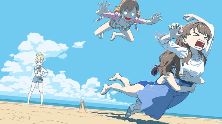 hinoshita kaho, fujishima megumi, murano sayaka, and osawa rurino (love live! and 1 more) drawn by minpailea