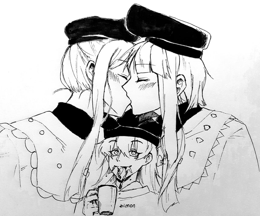 matara okina, nishida satono, and teireida mai (touhou) drawn by kimon_102