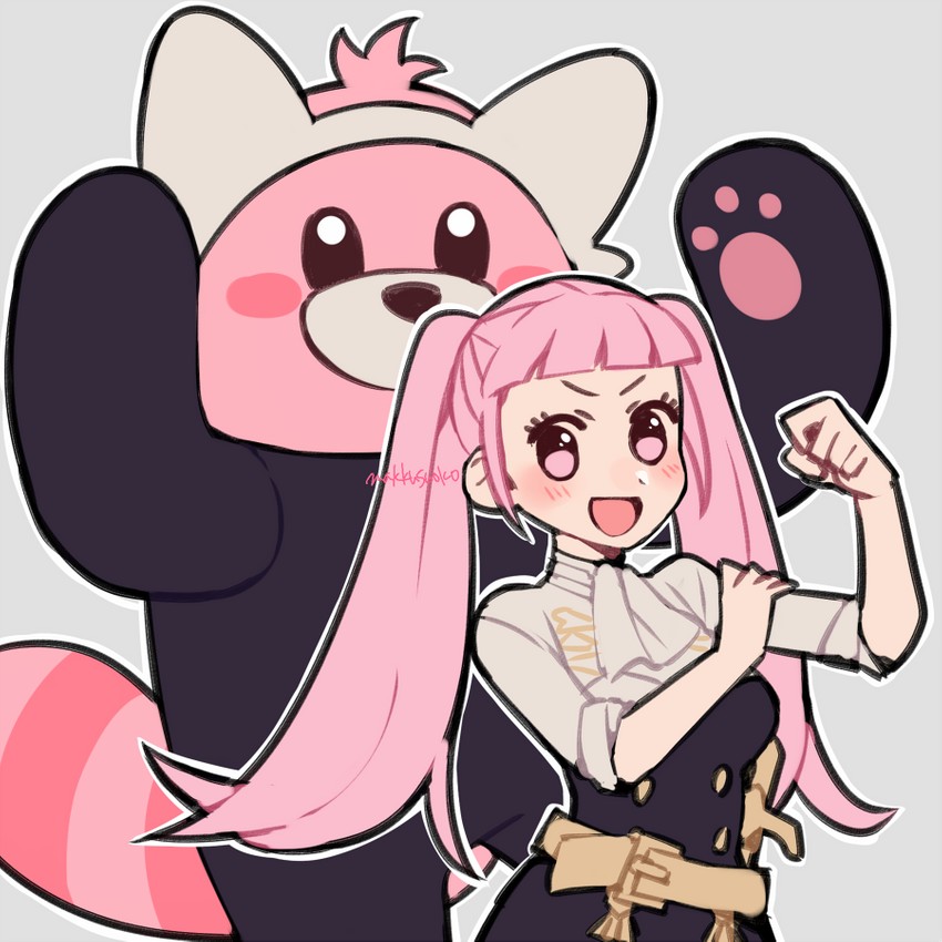 hilda valentine goneril and bewear (pokemon and 2 more) drawn by do_m_kaeru