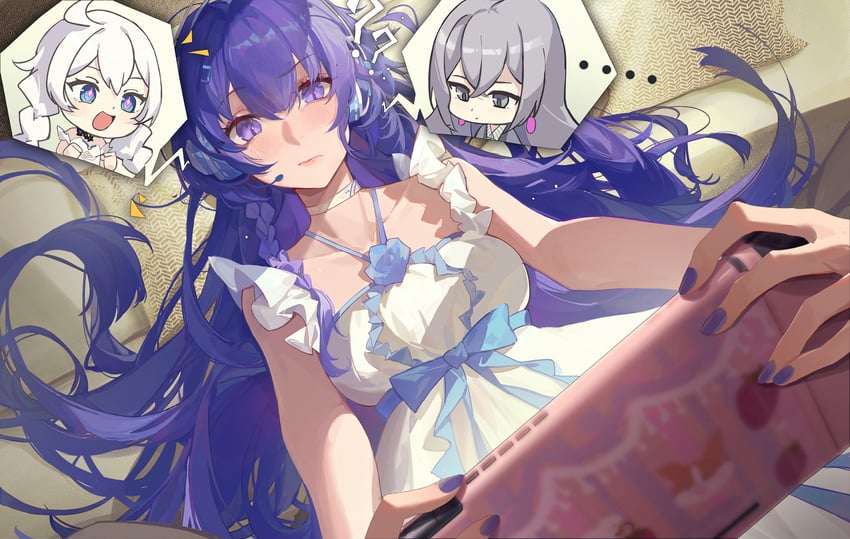 kiana kaslana, raiden mei, and bronya zaychik (honkai and 1 more) drawn by kuroduki