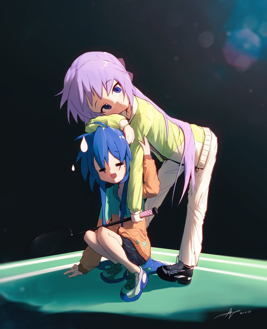 hiiragi kagami and izumi konata (lucky star) drawn by ap04astral