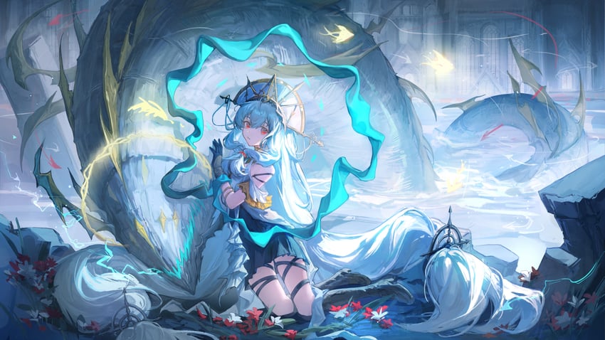 skadi, skadi the corrupting heart, and ishar-mla (arknights) drawn by charcy-tea
