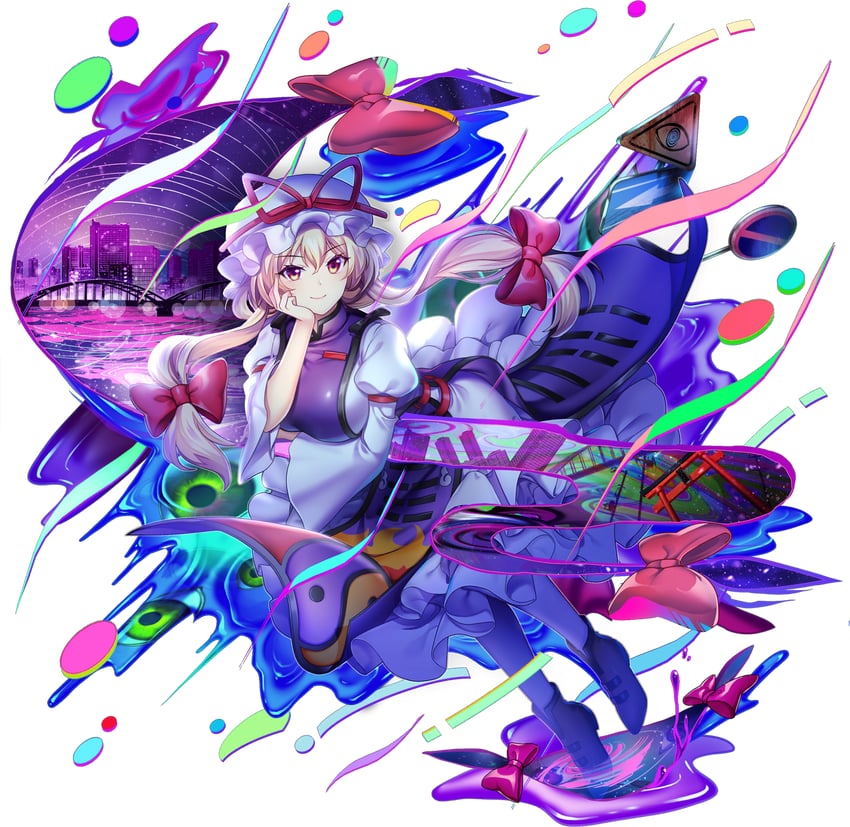 yakumo yukari (touhou and 1 more) drawn by rotte_(1109)