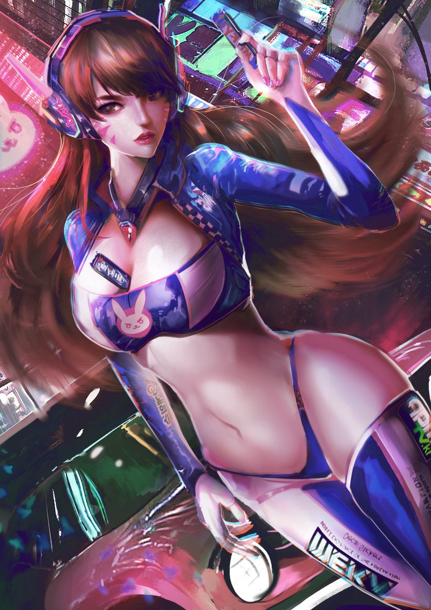 d.va (overwatch and 1 more) drawn by omegarer