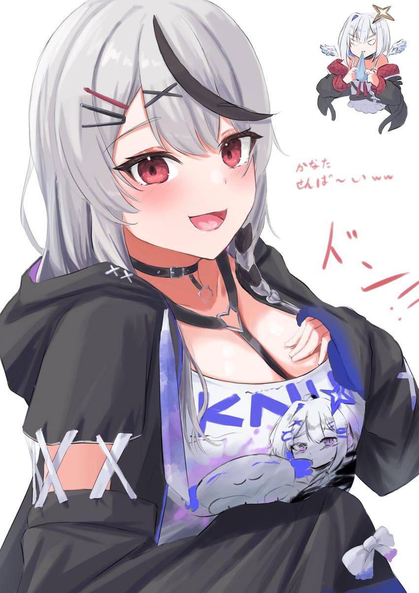 sakamata chloe and amane kanata (hololive) drawn by kama_boko17
