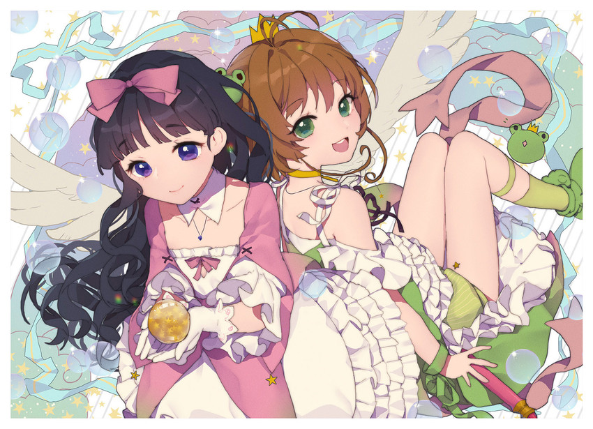 kinomoto sakura and daidouji tomoyo (cardcaptor sakura) drawn by miebao