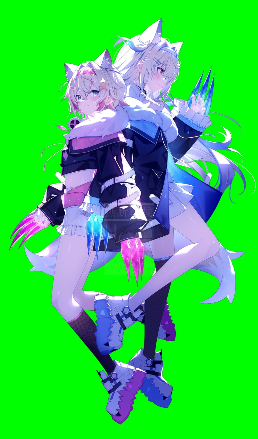 fuwawa abyssgard and mococo abyssgard (hololive and 1 more) drawn by ishihara_(kuniyoshi)
