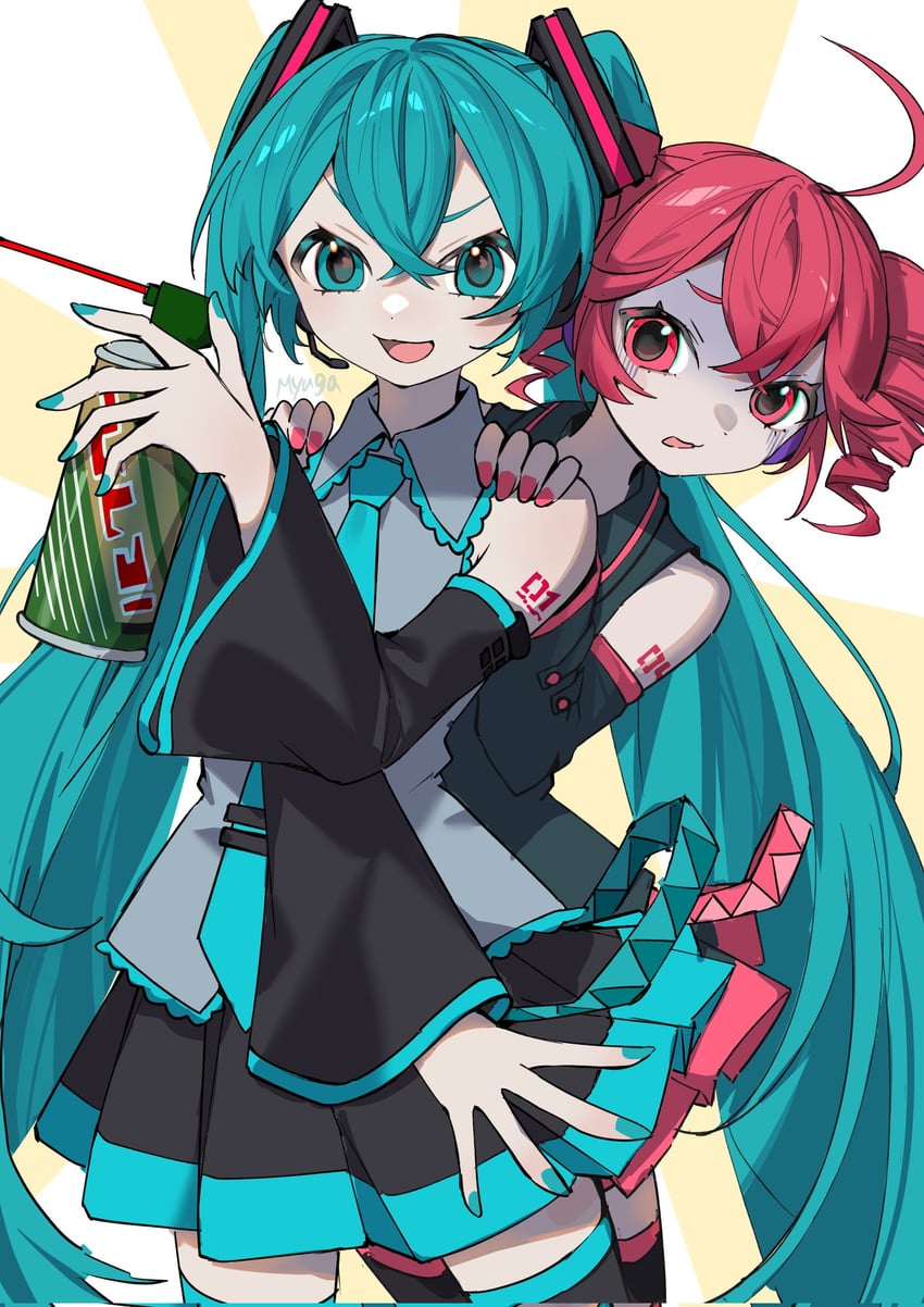 hatsune miku and kasane teto (vocaloid and 1 more) drawn by myuga66666