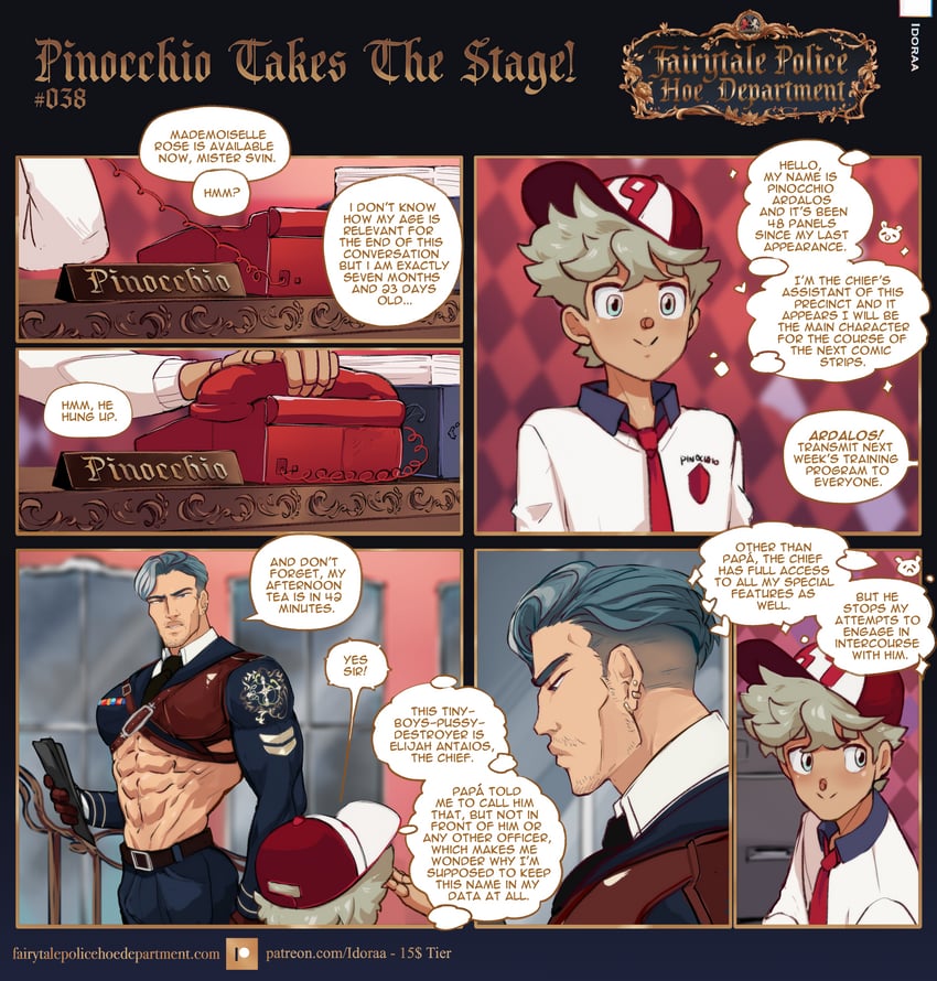 pinocchio ardalos and elijah antaios (fairytale police hoe department) drawn by idoraad