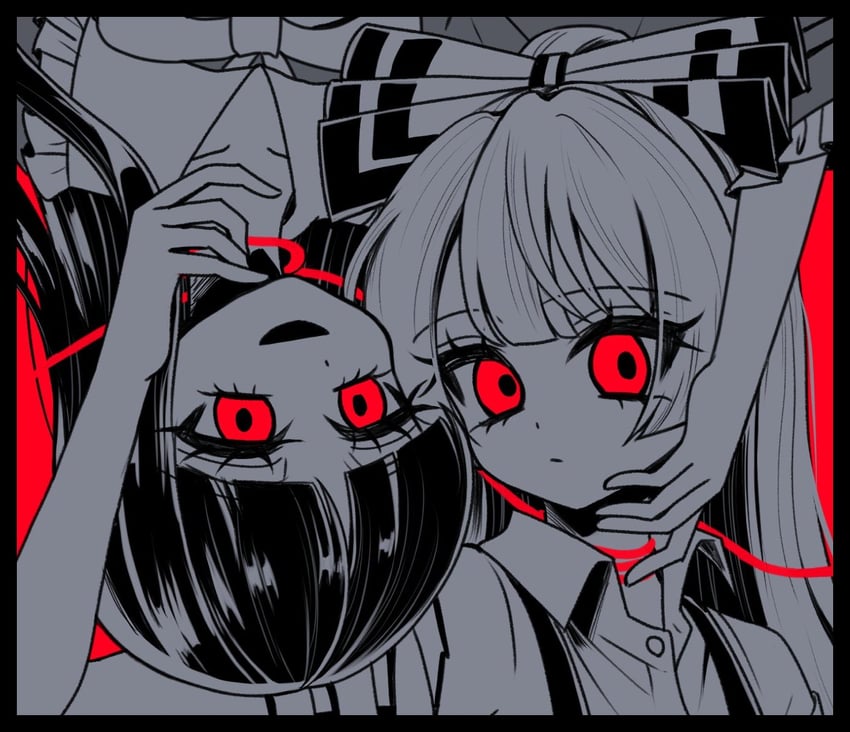 fujiwara no mokou and houraisan kaguya (touhou) drawn by ta_mi_01000
