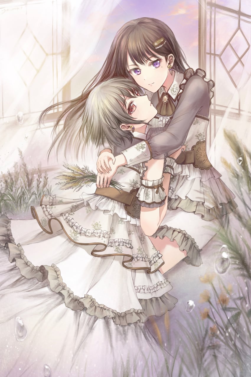 shiina taki and takamatsu tomori (bang dream! and 1 more) drawn by yvette_tears