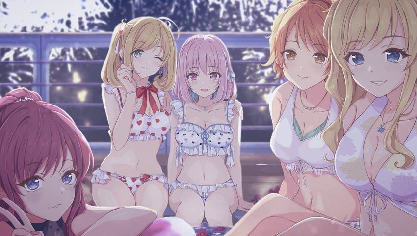 yumemi riamu, ichinose shiki, ohtsuki yui, hojo karen, and sato shin (idolmaster and 2 more) drawn by duffy