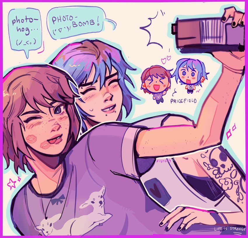 chloe price and max caulfield (life is strange and 1 more) drawn by flshfish