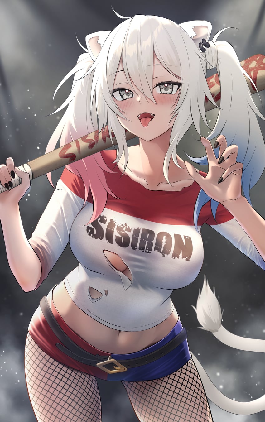 shishiro botan and harley quinn (hololive and 3 more) drawn by nisi_ki_no