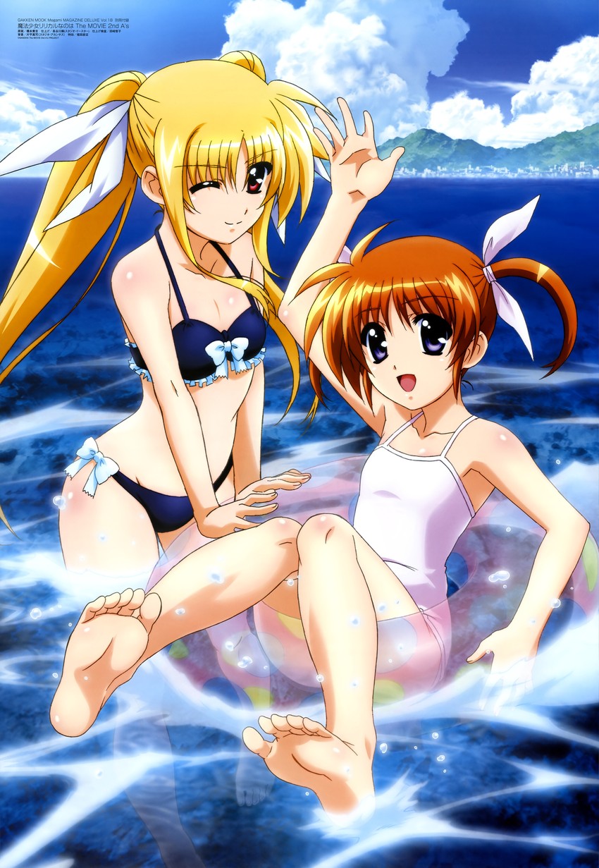 fate testarossa and takamachi nanoha (lyrical nanoha and 5 more) drawn by hashimoto_takayoshi