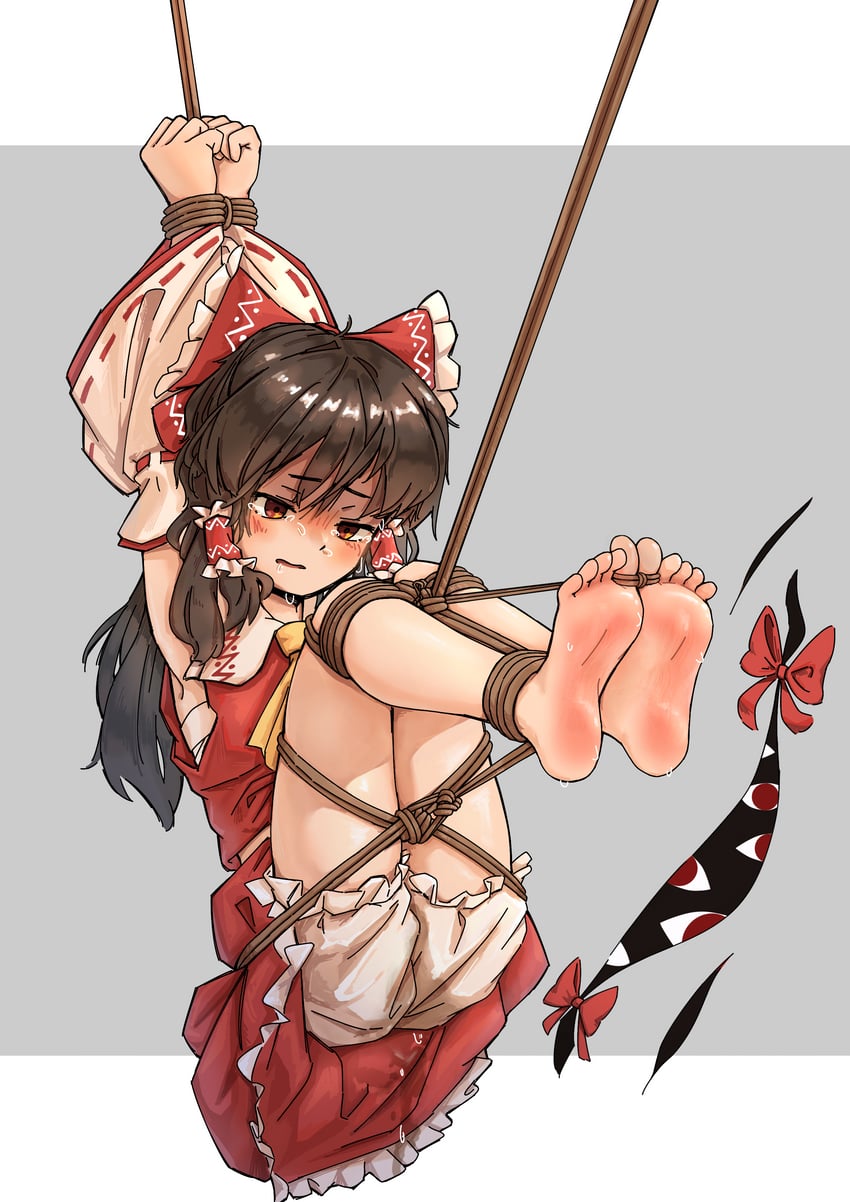 hakurei reimu (touhou) drawn by lyutikovski