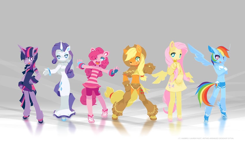 twilight sparkle, fluttershy, rainbow dash, pinkie pie, rarity, and 1 more (my little pony and 1 more) drawn by tyson_tan