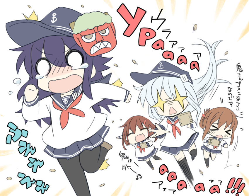 hibiki, inazuma, ikazuchi, and akatsuki (kantai collection) drawn by hizuki_yayoi