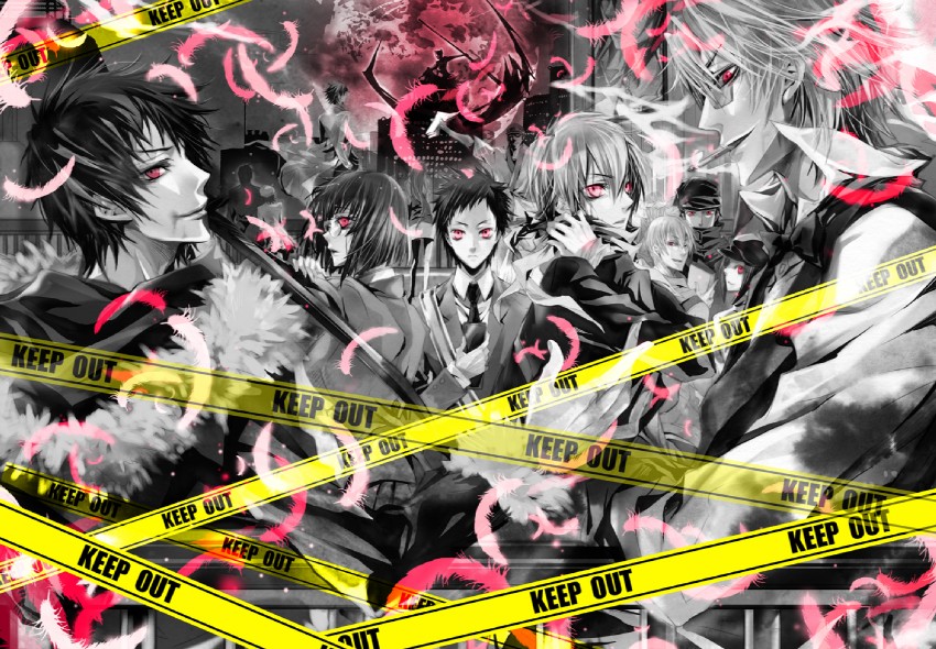 orihara izaya, sonohara anri, heiwajima shizuo, celty sturluson, ryuugamine mikado, and 9 more (durarara!!) drawn by lee_sun_young