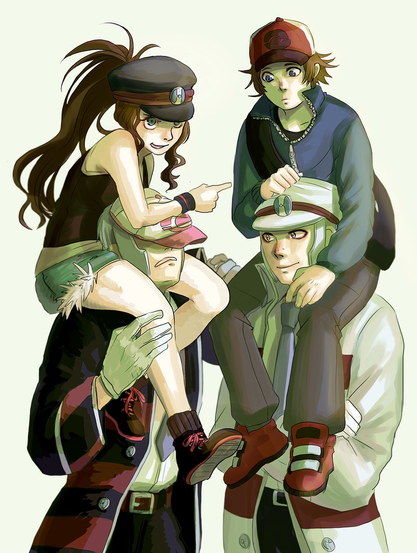 hilda, hilbert, ingo, and emmet (pokemon and 1 more) drawn by minzky