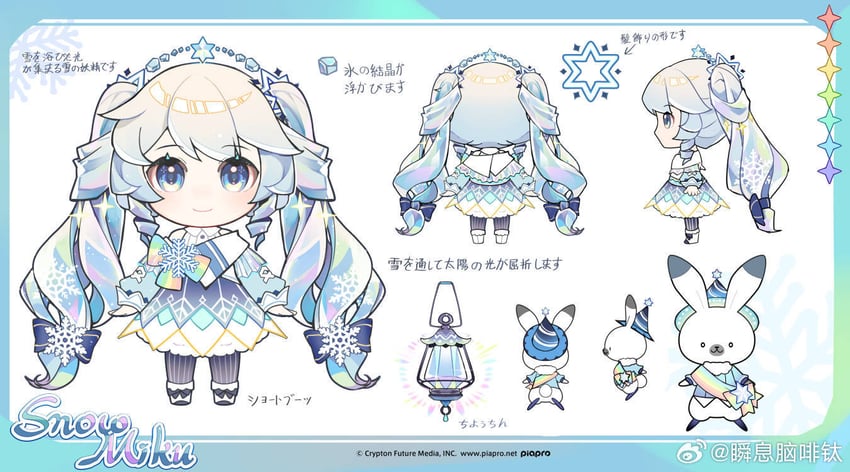 hatsune miku, yuki miku, and rabbit yukine (vocaloid) drawn by titaniumtai