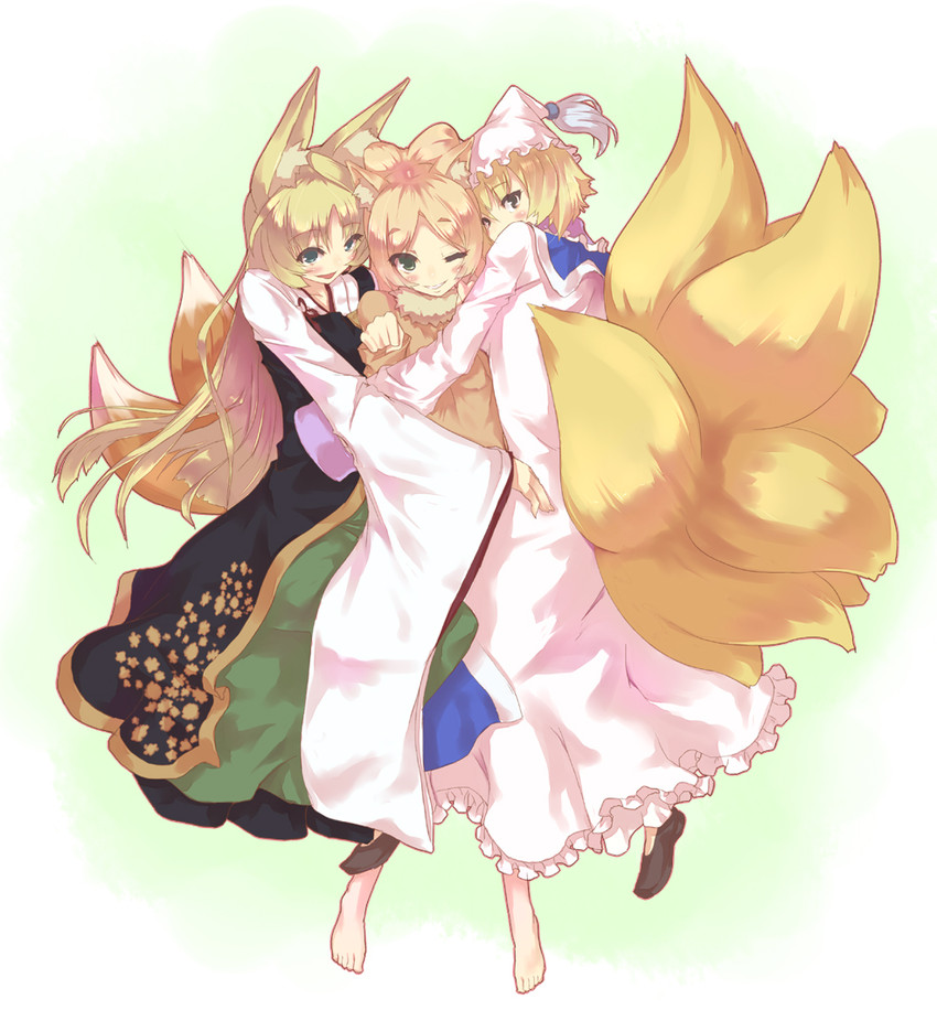 yakumo ran, ninetales, and touka (touhou and 2 more) drawn by sue_(bg-bros)