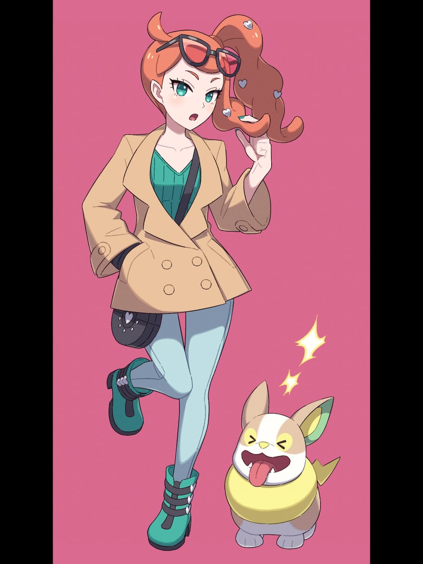 sonia and yamper (pokemon and 1 more) drawn by hinoyama_kou