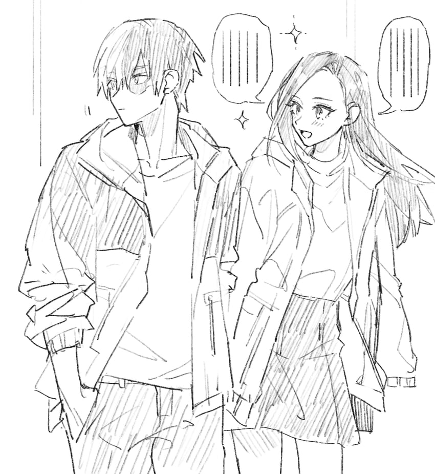 todoroki shoto and yaoyorozu momo (boku no hero academia) drawn by honwaka_zz