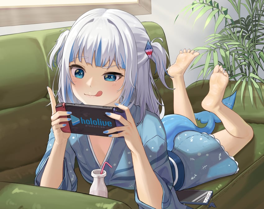 gawr gura (hololive and 1 more) drawn by bangom_r