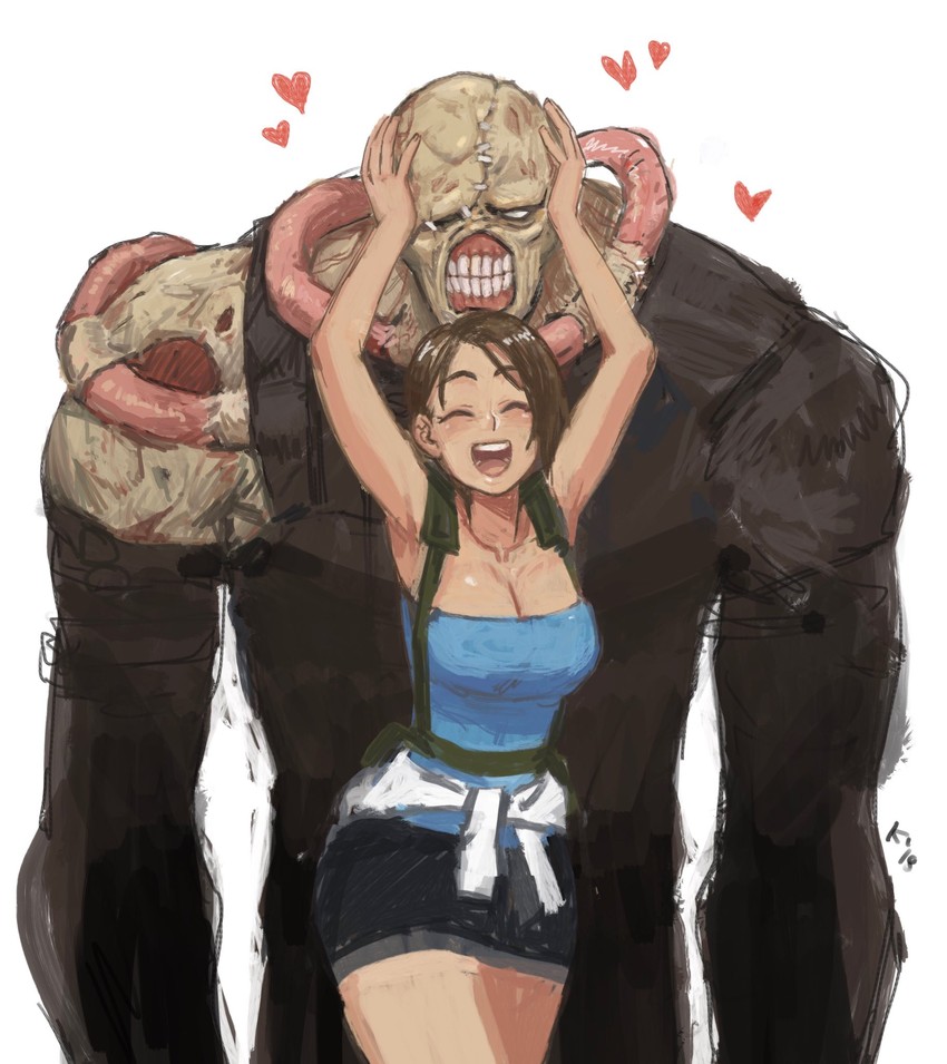 jill valentine and nemesis (resident evil and 1 more) drawn by kinuko(kinuc...