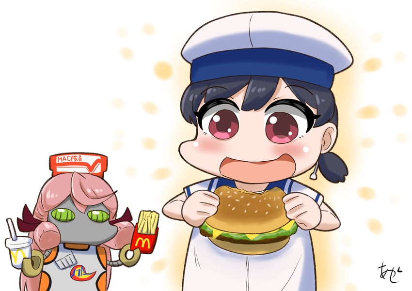 akashi and hiburi (kantai collection and 1 more) drawn by akashieru