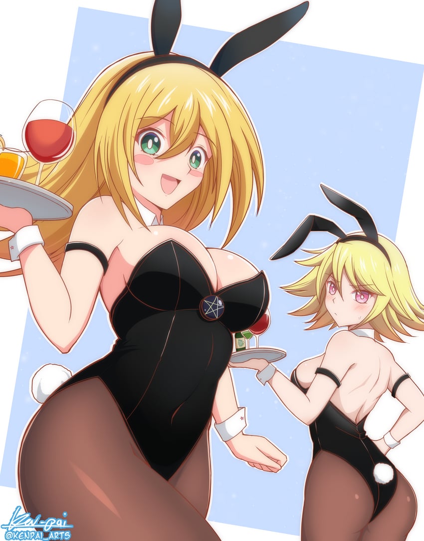 dark magician girl and gagaga girl (yu-gi-oh!) drawn by ken-pai_(kenpai_arts)