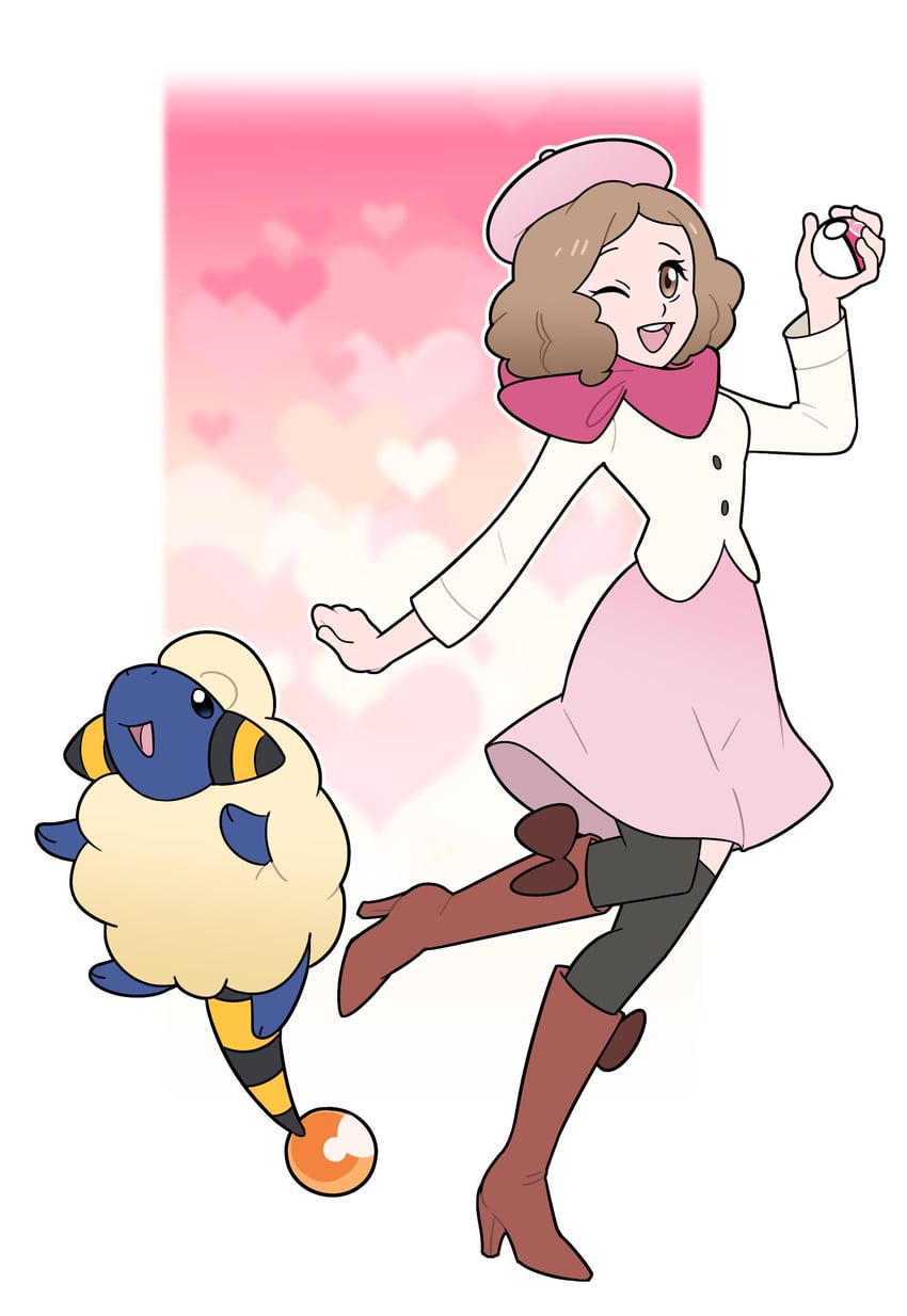 okumura haru and mareep (pokemon and 2 more) drawn by vergolophus